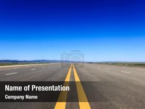 Highway In A Blue Distance PowerPoint Template