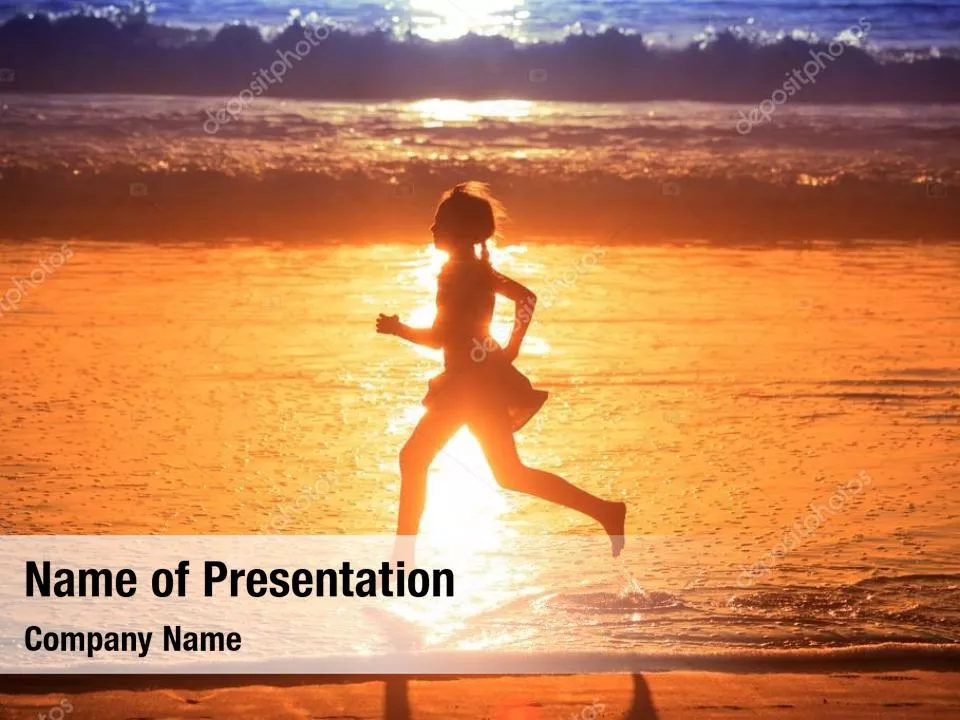 Girl Running On The Waves