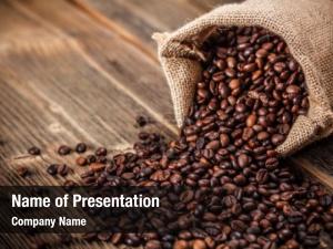 Coffee Beans On A Canvas PowerPoint Template