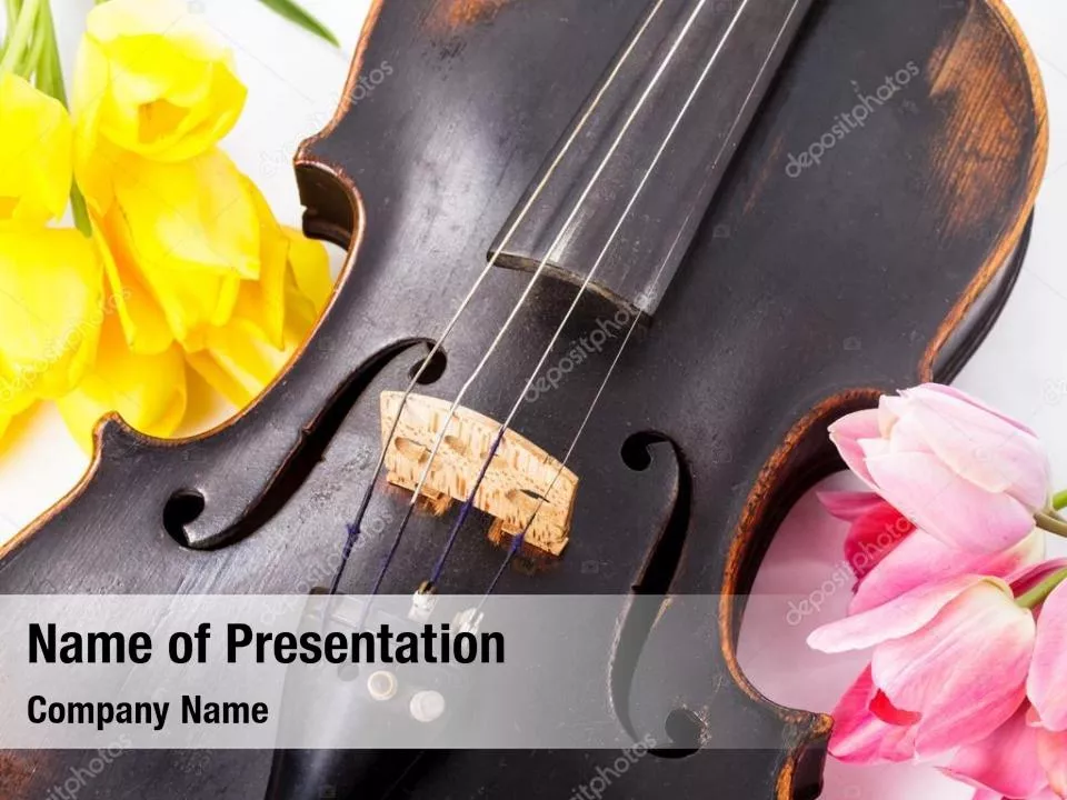 Violin And Yellow Flowers