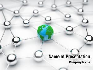 Globe in Communications Net PowerPoint Template