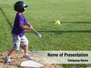 Little Baseball Player PowerPoint Template