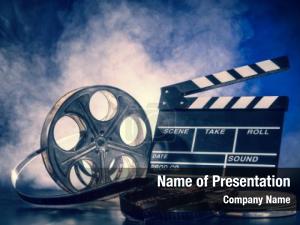 Film Reel In Dark Blue Color PowerPoint Template