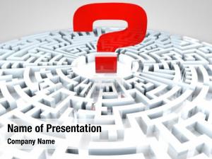 Labyrinth Question Mark PowerPoint Template