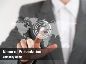 World In A Fingertip PowerPoint Template