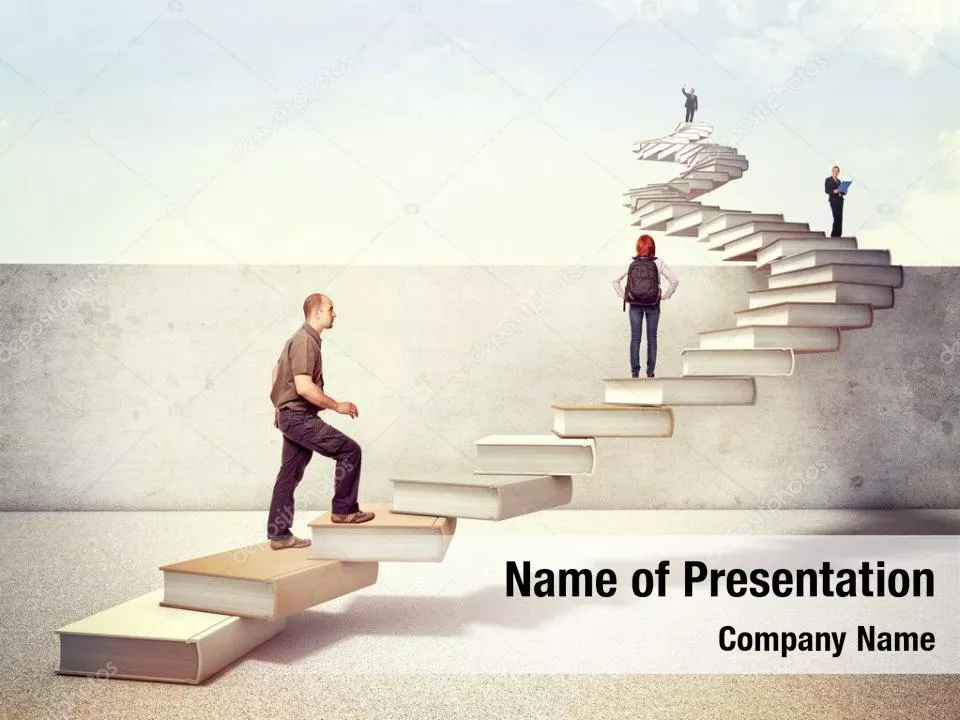 People On Book Stair