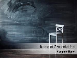 Blackboard In A Classroom PowerPoint Template