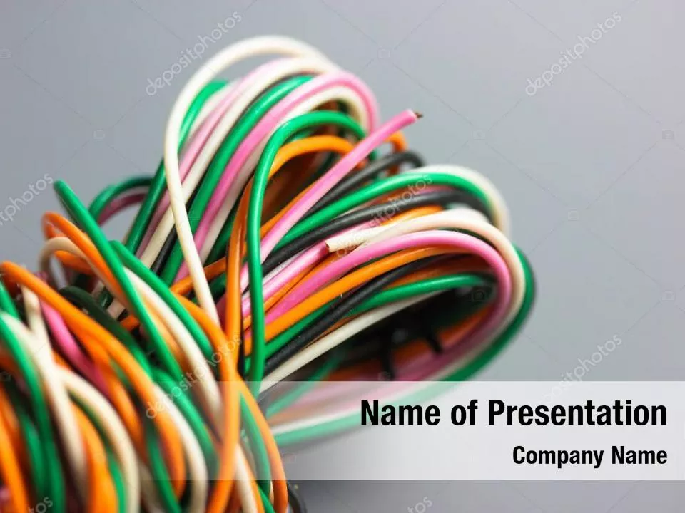 Multicolored Wires On Orange Background