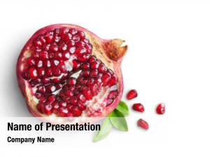 Pomegranate On A Green White Background PowerPoint Template