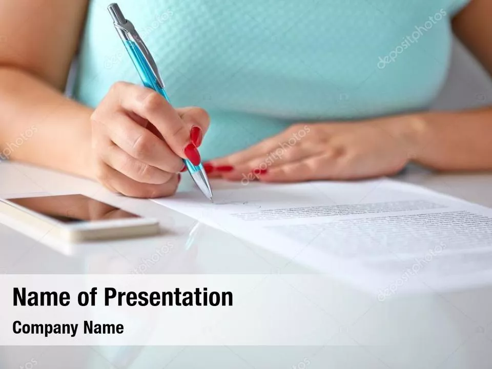 Woman Hand Filling in Document