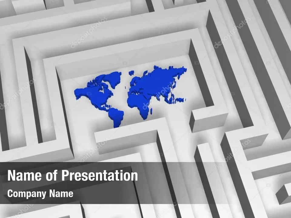 Earth in Maze PowerPoint Template - Earth in Maze PowerPoint Background