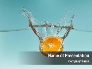Orange In Pure Water PowerPoint Template