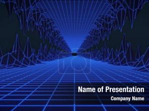 Glowing Blue Grid PowerPoint Template