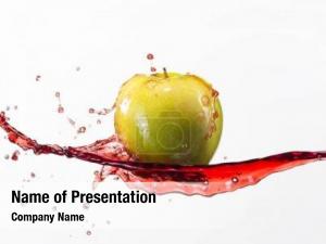 Apple With Juice Splash PowerPoint Template