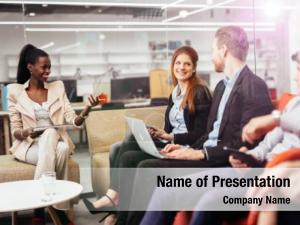 Discussion Between Young People PowerPoint Template