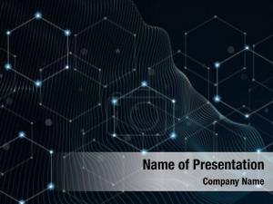 Network Concept with Hexagons PowerPoint Template