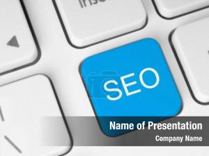 Keyboard with SEO Button PowerPoint Template