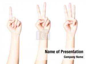 One Two and Three Numbers at Hands PowerPoint Template