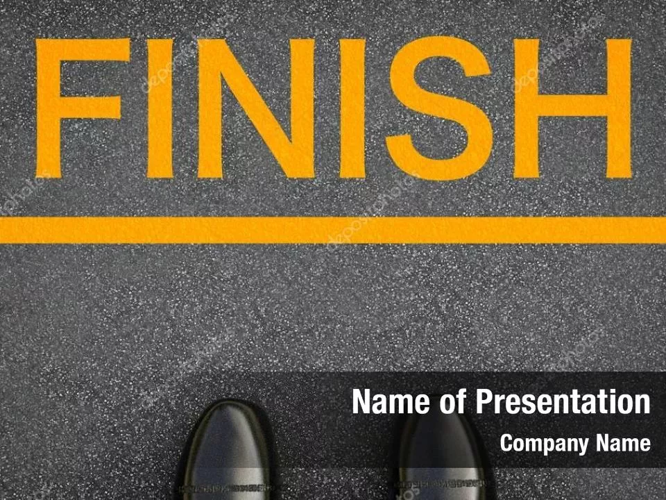 Businessman Standing on Finish Line