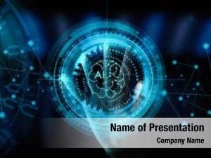 Engineer Touching High Tech Screen PowerPoint Template