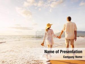 Couple At The Beach PowerPoint Template