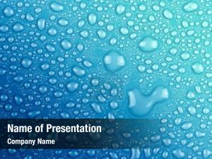Water Drops on Blue Surface PowerPoint Template