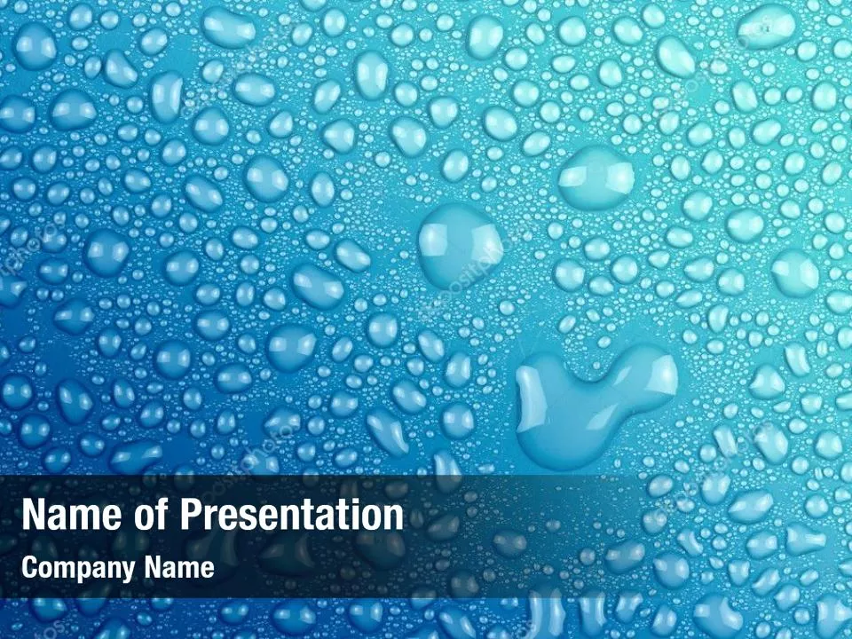 Water Drops on Blue Surface