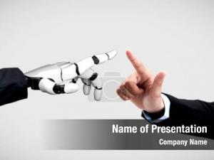 Man Touching an Artificial Intelligence Concept PowerPoint Template