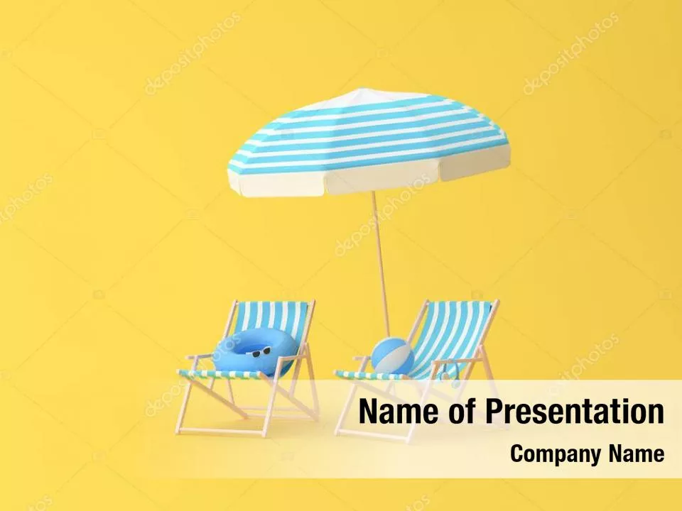 Beach Chairs with Umbrella Illustration