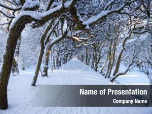 Snow covered Alley PowerPoint Template