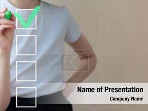 Businessman Checking Mark on Checklist PowerPoint Template