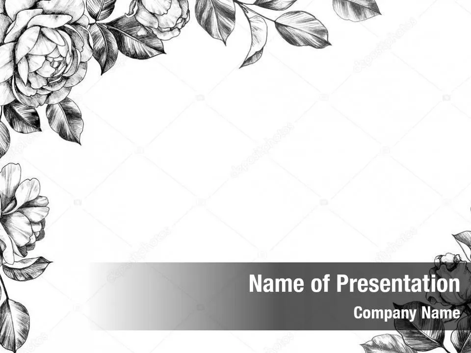 Floral Black and White Border