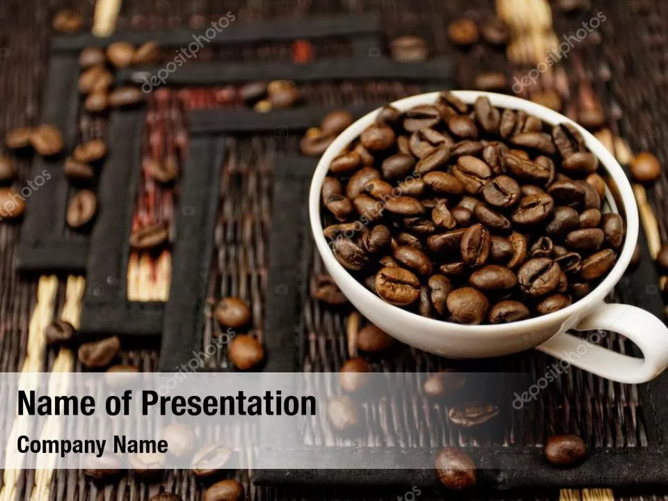 Coffee Beans And Ceramic Coffee Cup