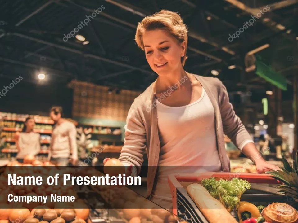 Woman Doing Grocery Shopping at Supermarket
