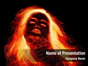 Flame Girl PowerPoint Template