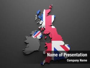 Great Britain Flag Map PowerPoint Template
