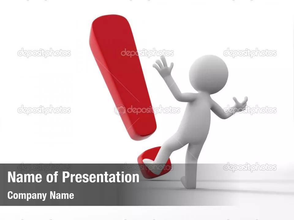 3D Human And Green Exclamation Mark Cube