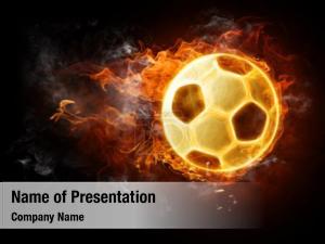 Football in Fire Flame