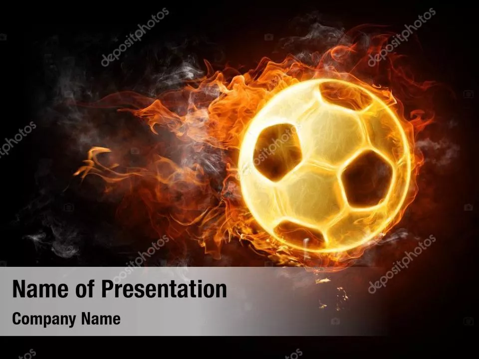 Football in Fire Flame