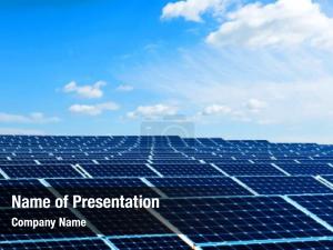 Solar Power Panels on a Field PowerPoint Template