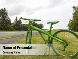 Green Bicycle PowerPoint Template