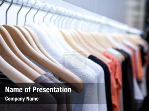 Shelf clothes hang designer clothes PowerPoint Template