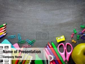 Background With School Supplies PowerPoint Template