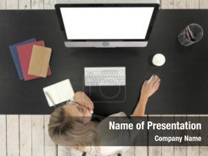 Top View of Woman Working on Computer