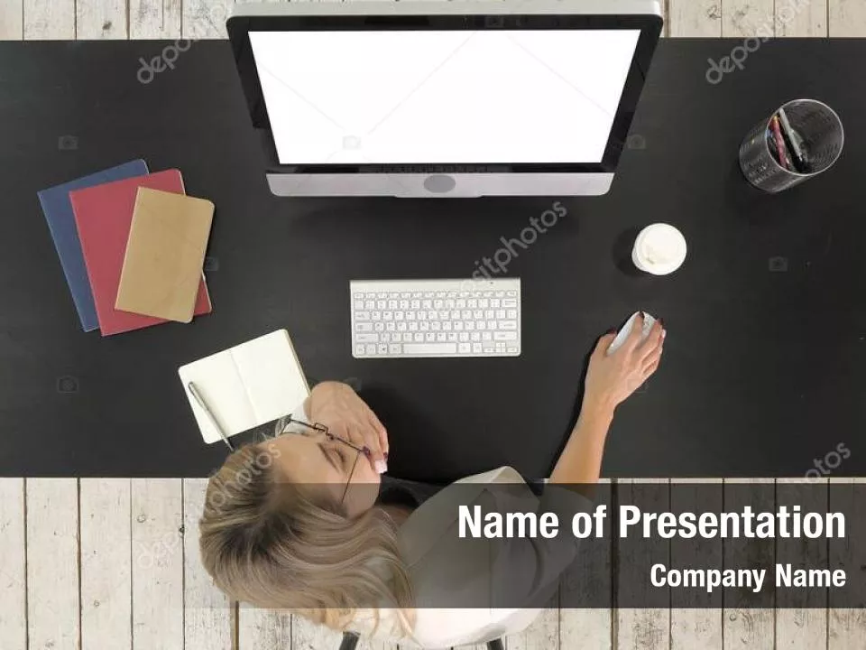 Top View of Woman Working on Computer