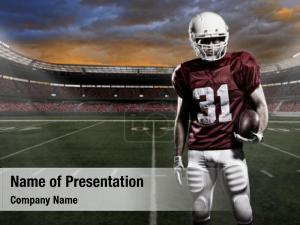 Red football player uniform, stadium