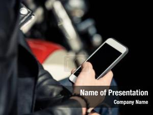 Smartphone in Hand PowerPoint Template