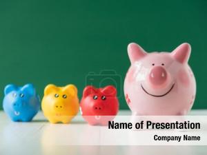 Colorful Piggy Banks PowerPoint Template