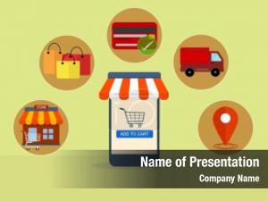 Commerce Concept in Flat Design PowerPoint Template