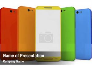 Colored Smartphones PowerPoint Template